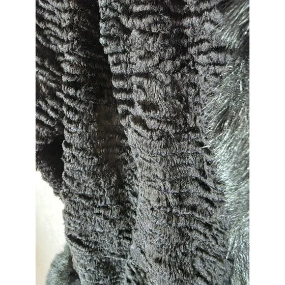 Donna Salyers Fabulous Furs Black Faux Fur Jacket Shawl Collar Coat Womens Large - Picture 6 of 7